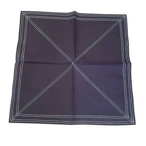 Crate & Barrel Cloth Napkin Set of 5 Brown Stitch